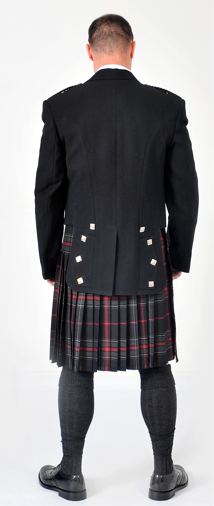 Adult Ex Hire Black Prince Charlie Jacket & Vest Scottish Made A1 condition 